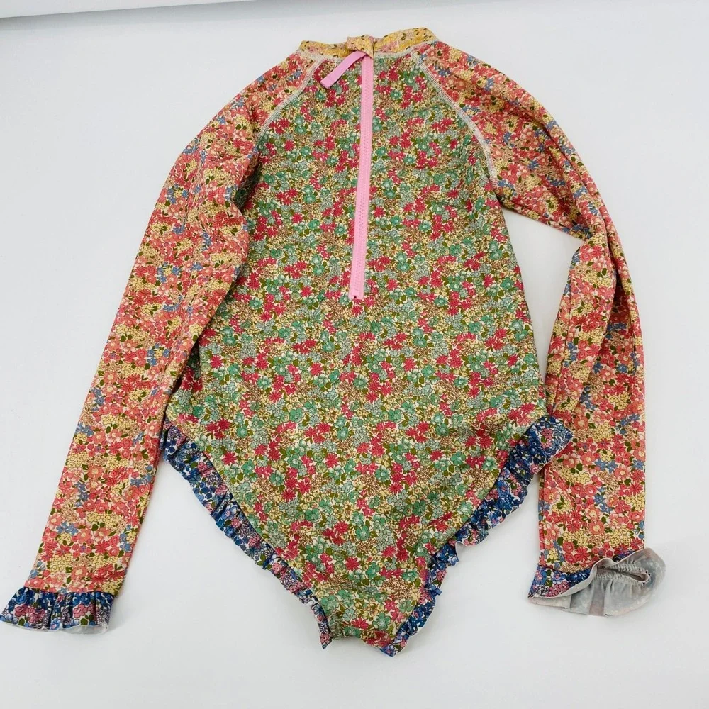 Marlo ditsy floral rashie Long Sleeve Ruffle Rash Guard One Piece